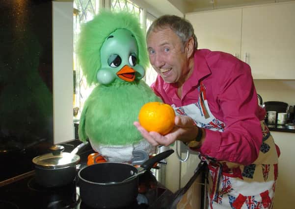 Keith Harris and Orville, preparing for their appearance on Channel 4's Celebrity Come Dine With Me. Picture Martin Bostock