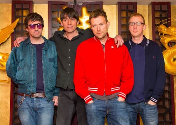 Blur (left to right) Graham Coxon, Alex James, Damon Albarn and Dave Rowntree