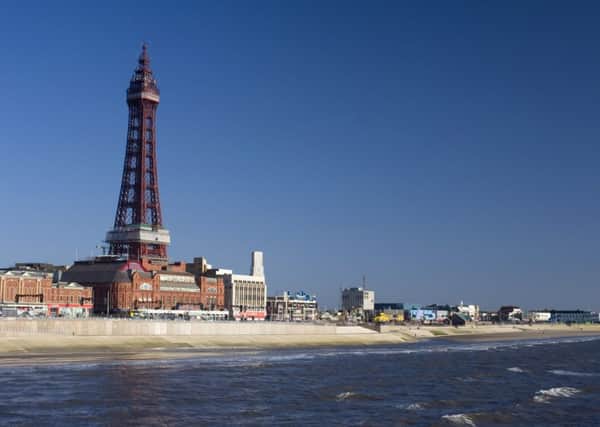 View of Blackpool promenade and Tower built in the 1890's