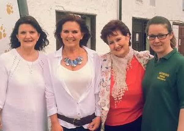 Nolan sisters, from left, Anne, Maureen and Denise, with Easterleigh animal sanctuary manager Charlene Biskh-Hassle