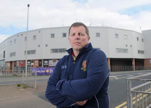 Andy Grice outside Bloomfield Road yesterday