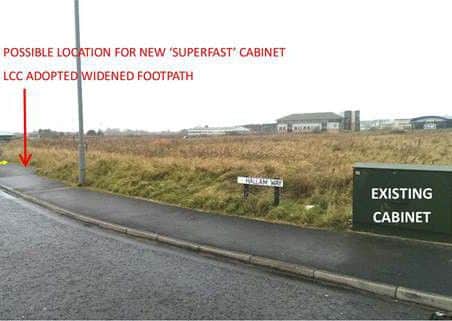 The broadband cabinet at Apollo Court, Whitehills, which caused the trouble