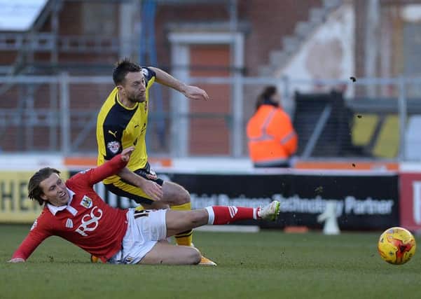 Stephen Dobbie in action against Bristol City