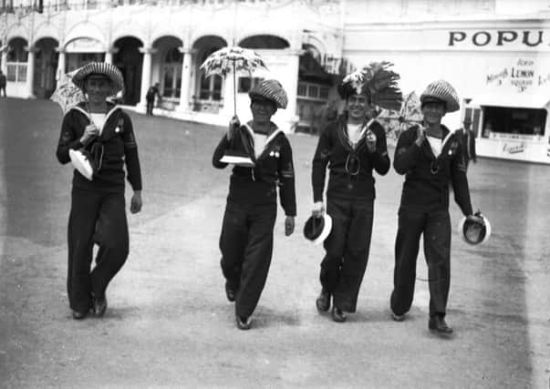 From the Lost Archive: Sailors outside The Casino at Blackpool Pleasure Beach in the 1930s