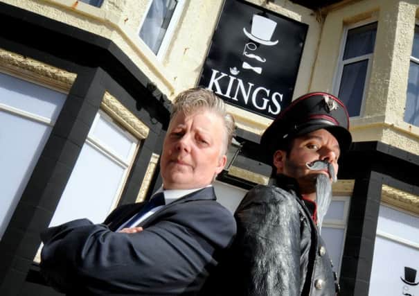 Frankie Du Mongh and Sue Northover prepare to open their new drag king bar in High Street, Blackpool