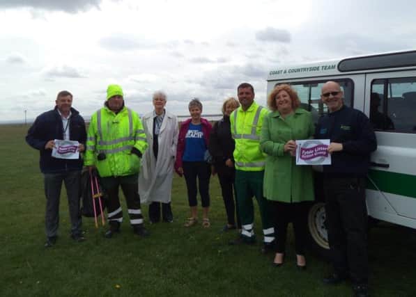Councillors and members of FLAG at their latest litter pick-up