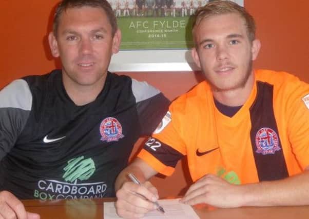 Dave Challinor with new signing Matty Hughes