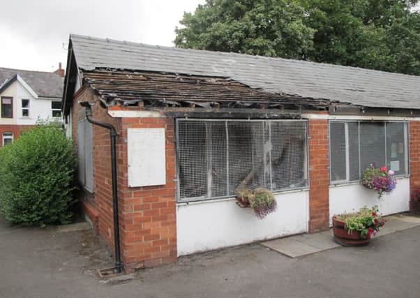 Hope Street bowls pavilion, St Annes following an arson attack