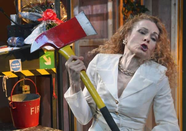 Barbara Drennan as Belinda Blair in Noises Off at Bolton Octagon. Picture: Ian Tilton