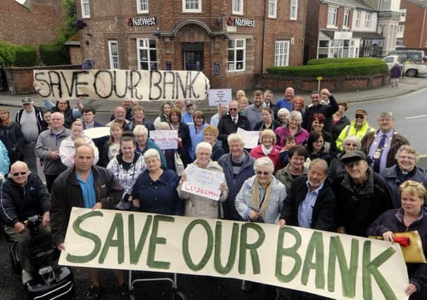Villagers turned out in force to oppose plans to close the NatWest branch in Knott End