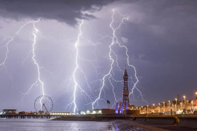 Photographer Stephen Cheatley took this stunning image of lightning striking over Central Pier and Blackpool Tower