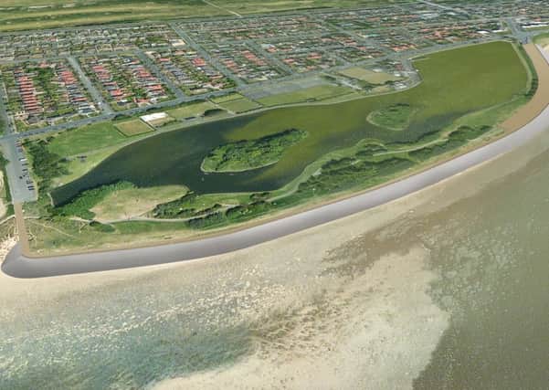 Artist's impression of new sea defences at Fairhaven