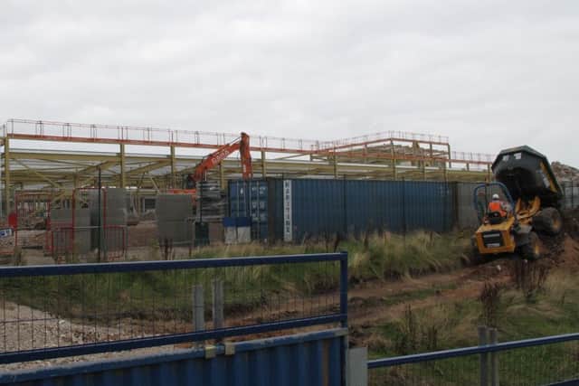 Construction work on the new Aspire Academy buildings, Blackpool Old Road