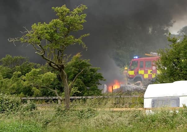 Fire on wasteland at Kirkham Road , Freckleton. Pic: WARREN SMITH