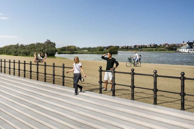 Artist's impression of new sea defences at Fairhaven