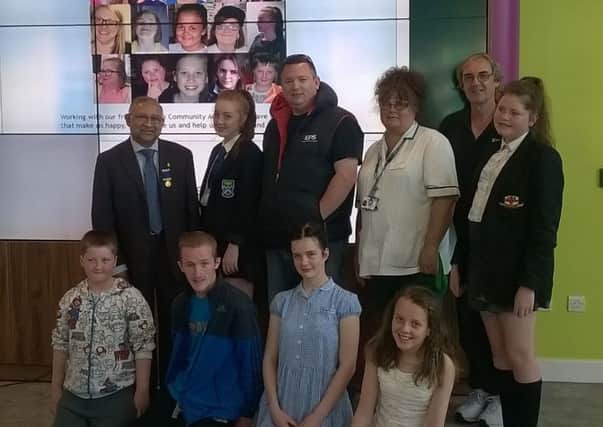 Children from Park Community Academy and Mereside Youth Club have created artwork while exploring mental health - it is now being displayed in The Harbour mental health unit.

Children with Ashok Khandelwal, Jed Sullivan, Sue Currey and Dave Blacker