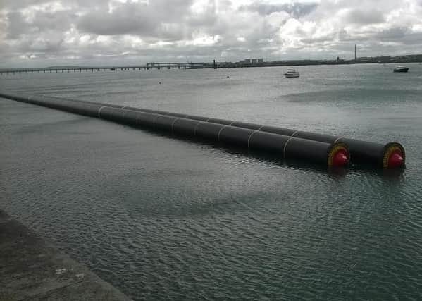The pipeline, pictured here in Holyhead, Wales, measures more than 1km in length