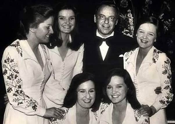 The Nolan Sisters with Frank Sinatra on tour in 1975