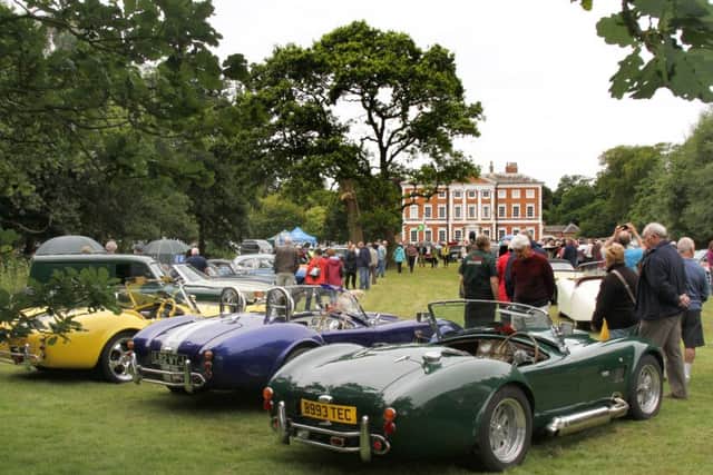 Classic cars on display infront of Lytham Hall