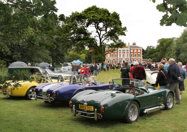Classic cars on display infront of Lytham Hall