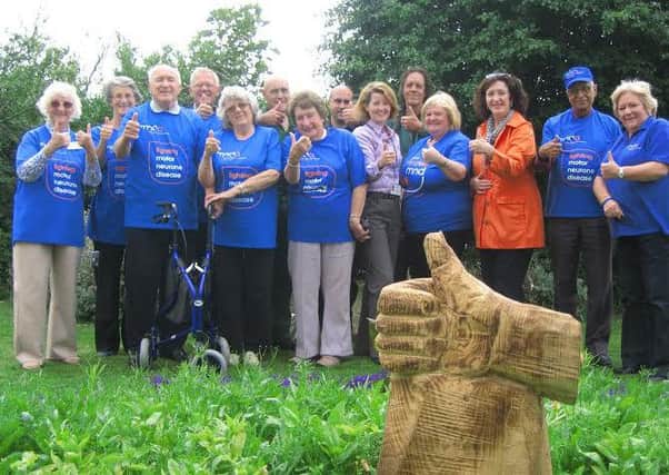 Members of the Motor Neurone Disease Society, including Coun Karen Henshaw and garden designer Liz Walton