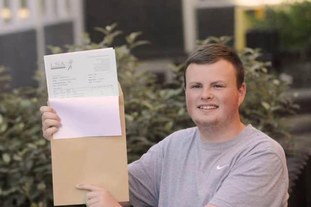 A Level results at Lytham St Annes College.  Pictured is Jonathan Niblock.