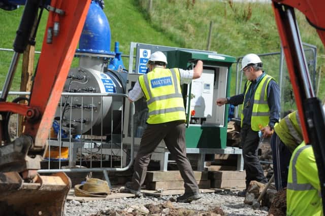 United Utilities installing an ultra-violet rig at the Haighton reservoir