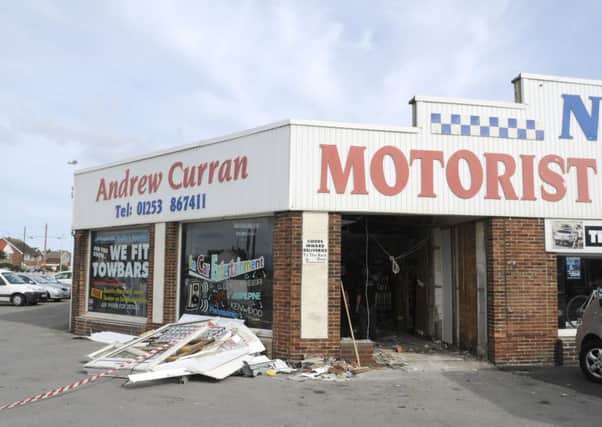 A car has been accidentally driven into Andrew Curran Motor Store in Cleveleys