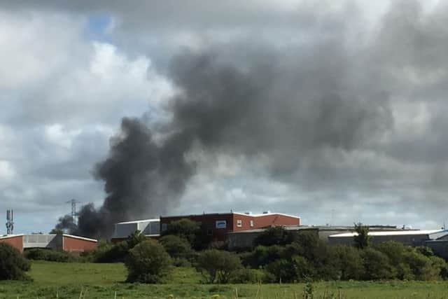Smoke from a fire at a Blackpool tyre depot