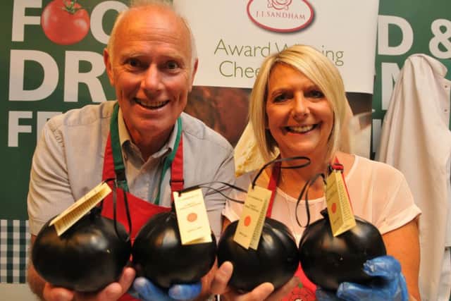 Chris and Michelle Sandham and Lancashire cheese bombs