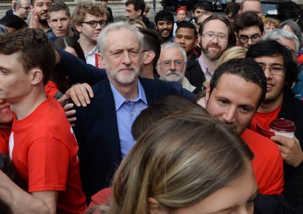 Labour leadership contender Jeremy Corbyn arrives at the QEII Centre in London for a special conference to announce the result of the party's leadership contest.