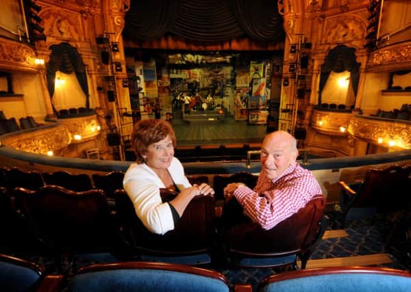 Grand Theatre archivists Geoff and Linda Tolson, at the theatre in Blackpool