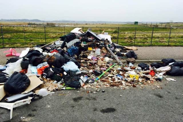 Fly tipping at Fleetwood Nature Reserve on Jameson Road