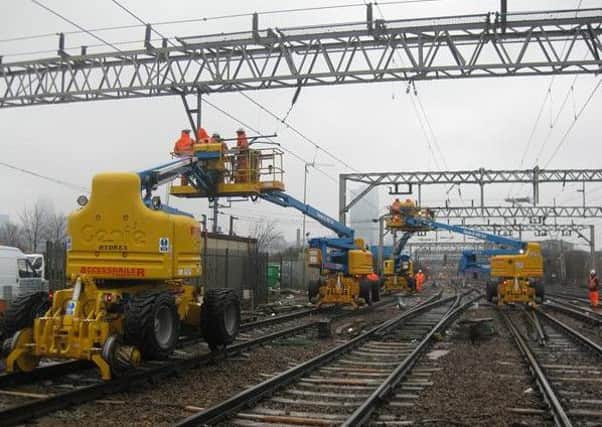 Rail electrification work by Network Rail