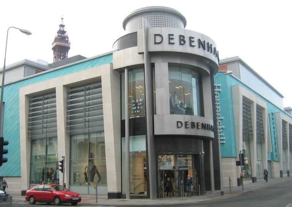 Clockwise: Debenhams in Blackpool, the Saddle Inn, Whitegate Drive and Woodlands View
