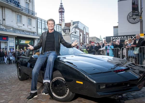 Davi Hasselhoff with his famous car Kitt