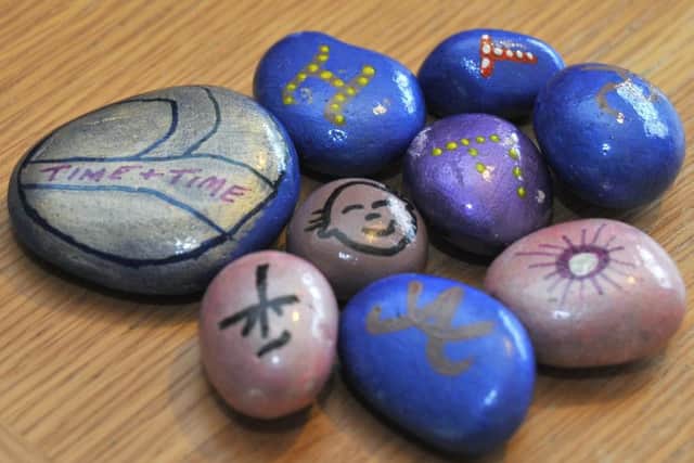 Megan, nine, and Daniel Coward, seven, of Flakefleet Avenue in Fleetwood, have found a series of intricately-painted stones on the ports beach