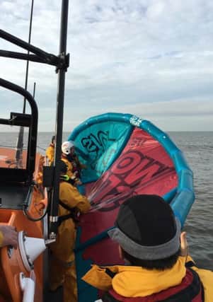 Lytham Lifeboat crew went to the aide of kite surfers