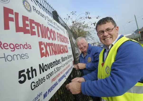 Representatives from Wyre Council, Fleetwood Fire and Rescue service and members of the Rotary Club prepare for the Fleetwood community firework show. Pictured are Richard Newson and Des Lund.