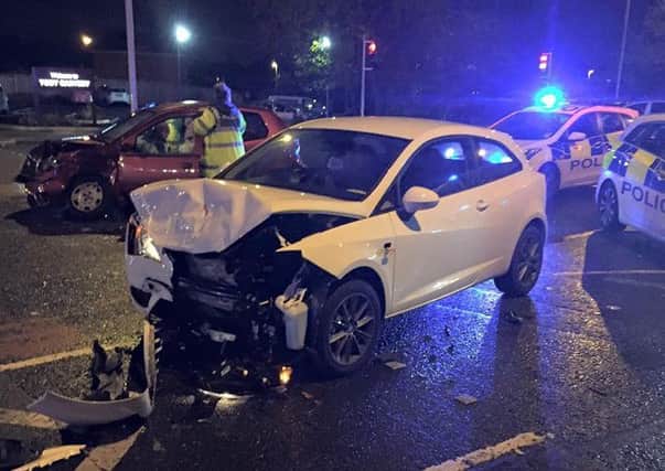 Crash: The scene of the crash on Preston New Road as Grace Manley looks to track down the good samaritans who helped her