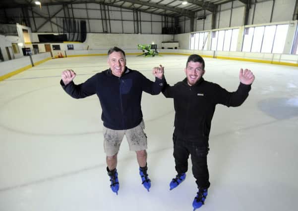 Cleveleys  Ice Arena trustees Darren Gothard with Paul Ashton when it reopened in February