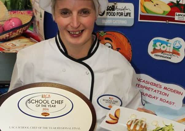 Sharon Hornby with her winning dishes and winner plaque