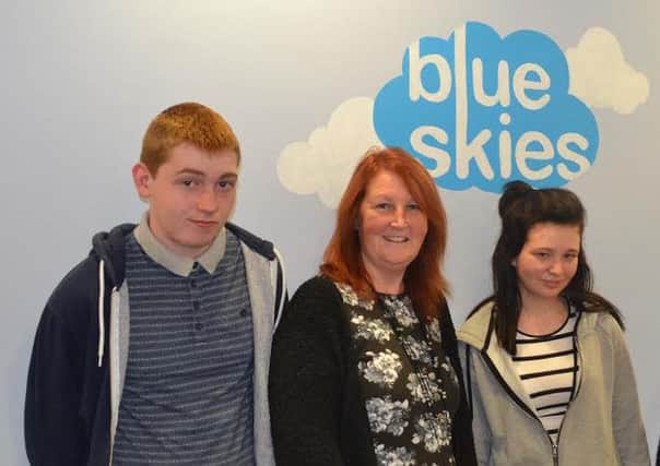 James, left, Christine and Vanessa Procter visit Blue Skies   Hospitals Fund after raising £1,146 for the Breast Care Centre at Blackpool Victoria Hospital