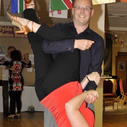 Richard Todd and Sally Yelland prepare for the Fylde Rugby Club's verion of Strictly Come Dancing