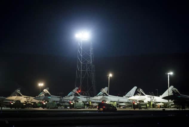 Eurofighter Typhoon jets have taken off from RAF Lossiemouth in Scotland