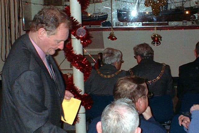 Chairman of the Jacinta Trust Lionel Marr at a carol concert held on the vessel