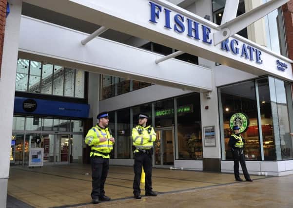 Bomb disposal squads have entered the Fishergate Shopping Centre after hundreds of shoppers were evacuated due to a 'suspicious device going off'. Police say there are currently no further details about the nature of the device, which appears to have gone off causing no real damage and no injuries. 17 December 2015.