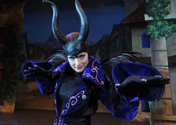 Jacqueline Leonard as the evil Maleficent in Sleeping Beauty at Preston Charter Theatre