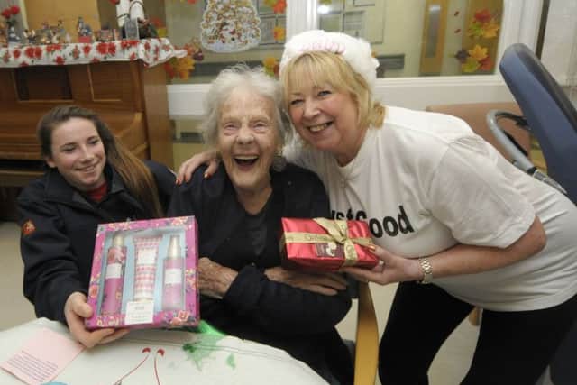 Paige Valente and Bev Sykes with patient Norah Kember