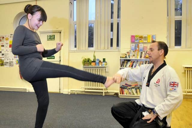 Ben Constable of Forward Sports Tae Kwon Do with Erica Wilkinson